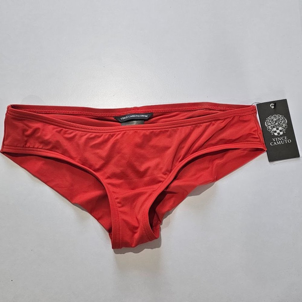 Vince Camuto Riviera Shirred Cheeky Bikini Bottoms Size Small - Picture 2 of 5